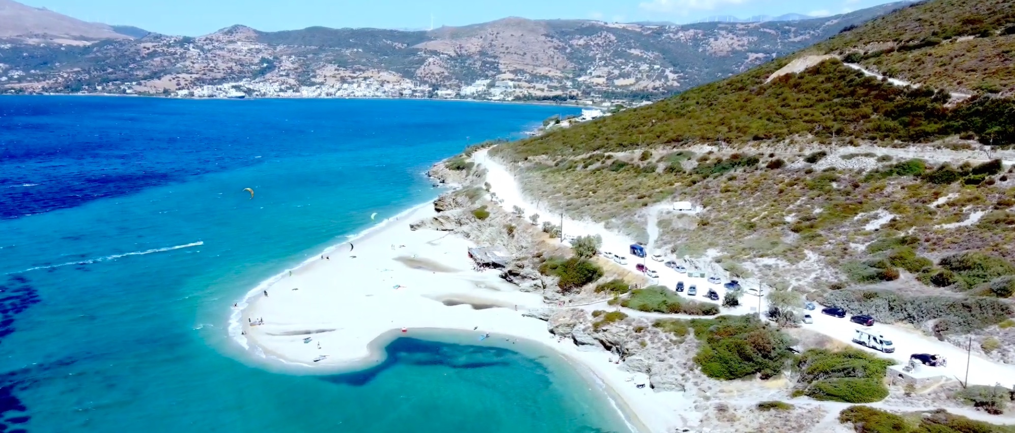 Wingfoil spot Evia – Marmari Great Sand Beach in Marmari, Evia, Greece