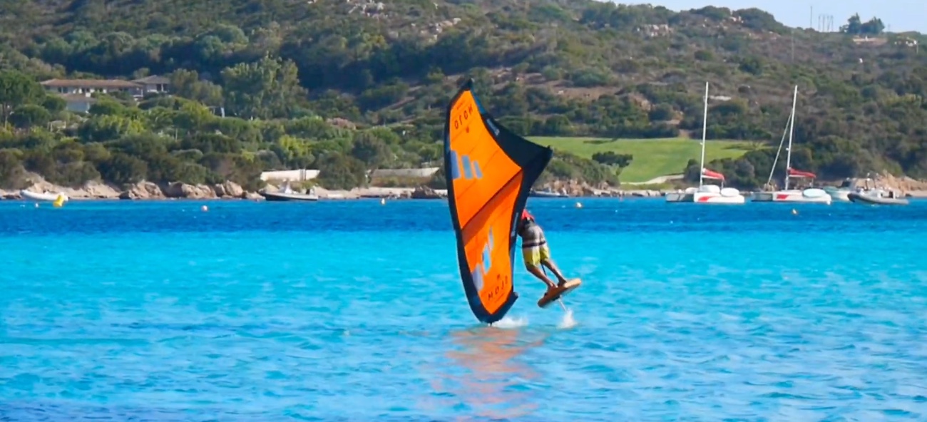 Wingfoiler at Plage de Piantarella in southern Corsica